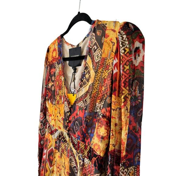 LE SUPERBE - Wo Joni Long Sleeve Maxi Dress - Tapestry Patchwork - size 4 (NWT) - Picture 11 of 16